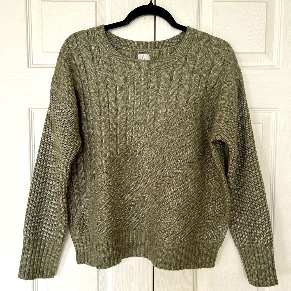 Joie Green Cable Knit Sweater